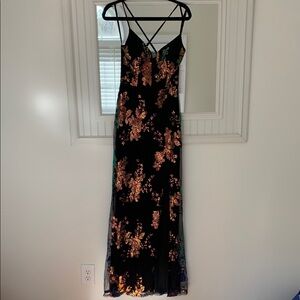 Elegant Black Floral Dress